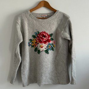 Cath Kidston Floral Pattern Wool Sweater XS